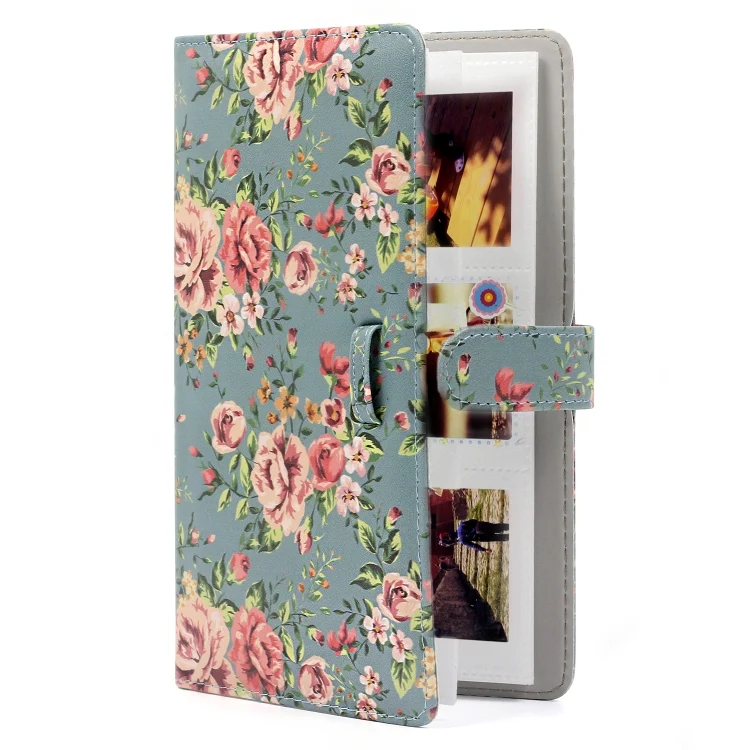 HC7865.webp Rose Pattern 3 inch DIY PU Mini Creativity Insert Type 32 Pages Exquisite Photo Album for Polaroid - Image 1