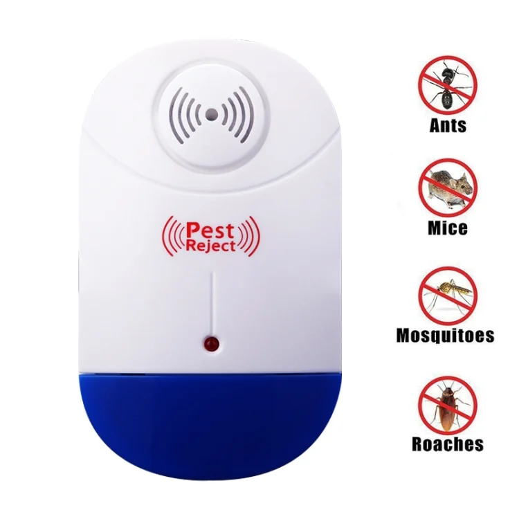 HC7946.webp Electronic Ultrasonic Mosquito Rat Pest Control Repeller with LED Light, US Plug, AC90V-250V (White+Blue) - Image 1
