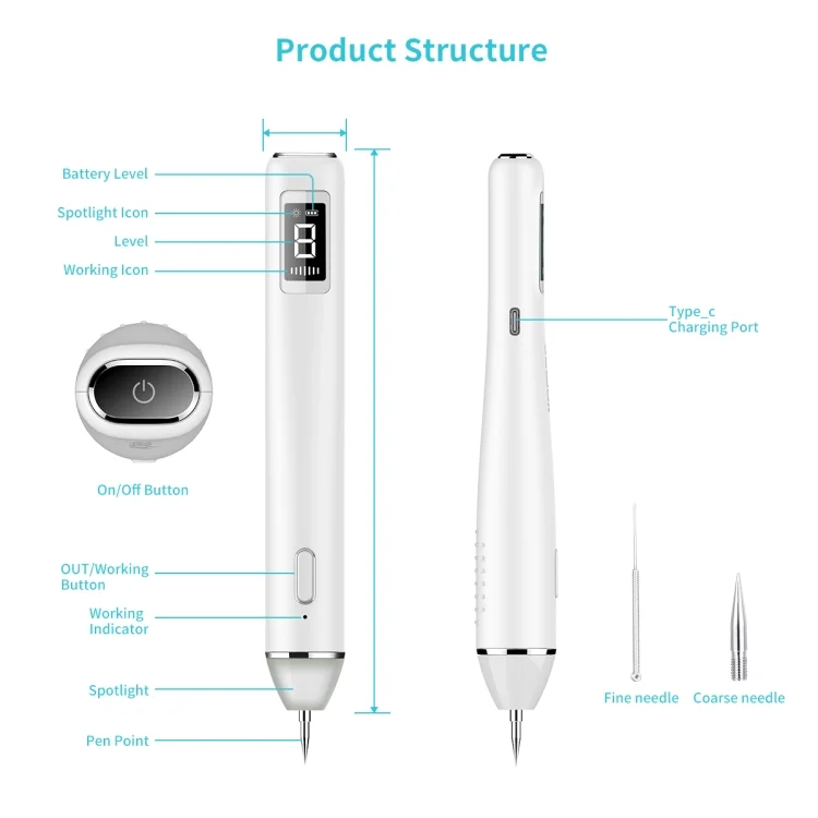 HC7966Q_6.webp Xpreen XPRE061 Professional Dark Spot Remover Freckle Tattoo Chargeable Wart Mole Remover, with LED Screen and Spotlight - Image 7