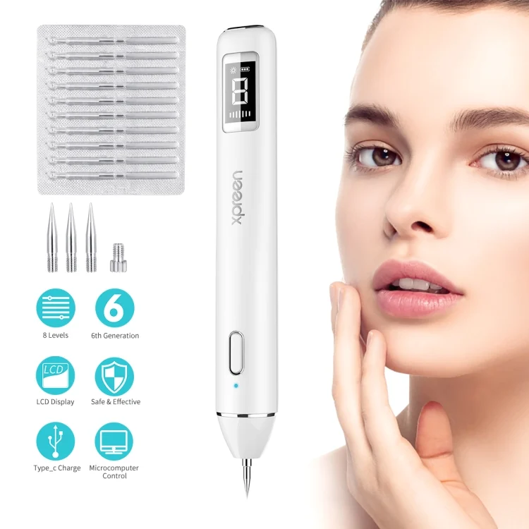 HC7966Q_8.webp Xpreen XPRE061 Professional Dark Spot Remover Freckle Tattoo Chargeable Wart Mole Remover, with LED Screen and Spotlight - Image 9