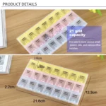 7 Day 21 Slots Pill Medicine Storage Box Pill Vitamins Organizer Box - Image 4