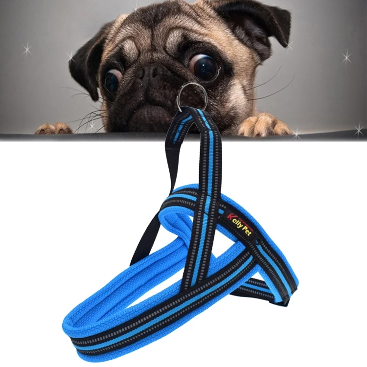 HC8048L.webp Pet Dogs A7 Reflective Polyester Chest Harness Lead Leash Traction Big Dogs Safety Chain Rope Collar, Size: L, 2.5*68*84cm - Image 1