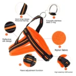 Pet Dogs A7 Reflective Polyester Chest Harness Lead Leash Traction Big Dogs Safety Chain Rope Collar, Size: L, 2.5*68*84cm - Image 6