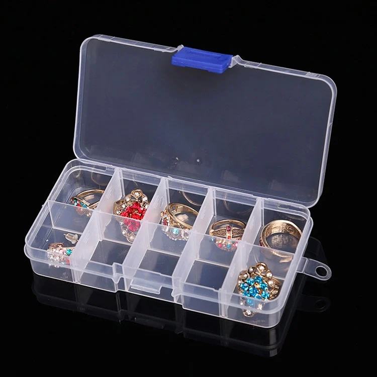 HC8102FL_3.webp 10 PCS Removable Grid Plastic Box Organizer for Jewelry Earring Fishing Hook Small Accessories, Size: Small, 10 Slots - Image 5