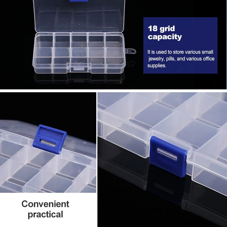 HC8102FL_4.webp 10 PCS Removable Grid Plastic Box Organizer for Jewelry Earring Fishing Hook Small Accessories, Size: Small, 10 Slots - Image 6
