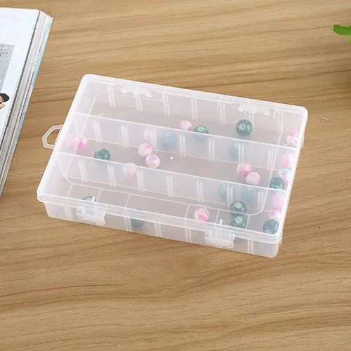 HC8103_3.webp Plastic Removable Grid 24 Slots Box Organizer Storage Container for Jewelry Earring - Image 4