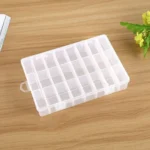 Plastic Removable Grid 24 Slots Box Organizer Storage Container for Jewelry Earring - Image 5