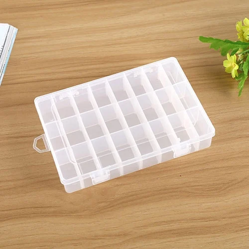HC8103_4.webp Plastic Removable Grid 24 Slots Box Organizer Storage Container for Jewelry Earring - Image 5