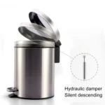 Fashion Round Stainless Steel Household Hotel Office Covered Pedal Trash Bin, Size: 5L - Image 5