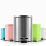 Fashion Round Stainless Steel Household Hotel Office Covered Pedal Trash Bin, Size: 5L - Image 2