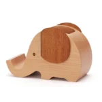 Wooden Cute Elephant Multi-functional Offical Mini Lazy Bracket Phone Holder Pen holder - Image 3