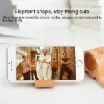 Wooden Cute Elephant Multi-functional Offical Mini Lazy Bracket Phone Holder Pen holder - Image 4