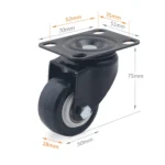 2 PCS 2 inch Furniture Cabinet Coffee Table Silent Universal Wheel - Image 2