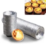 100pcs / Pack  Aluminum Foil Egg Tart Cup Cake Holder, Size: 7.5 x 4 x 2cm