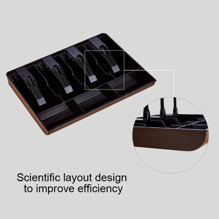 HC8469B_5.webp Durable Four-frame ABS Cash Coin Register Insert Tray Cashier Drawer Storage Cash Register Tray Box Classify Organizer - Image 6