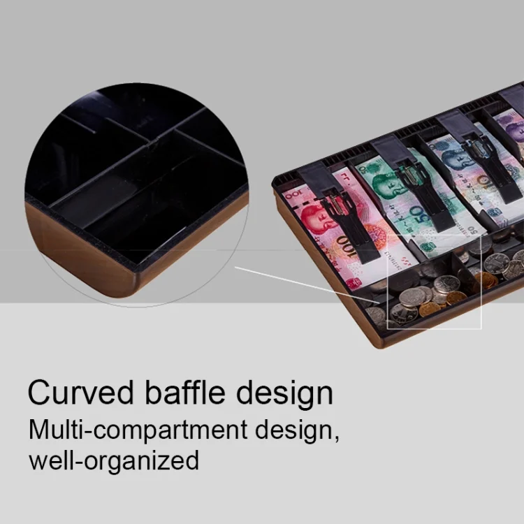 HC8469B_6.webp Durable Four-frame ABS Cash Coin Register Insert Tray Cashier Drawer Storage Cash Register Tray Box Classify Organizer - Image 7