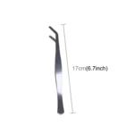 4pcs Stainless Steel Plants Cleaner Tool Crooked Tweezer Plants Cleaning Tool Aquarium Maintenance Tools Marine Aquarium Live Plants Tweezers,Length:17cm - Image 2