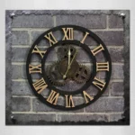 Originality American Industrial Style Wood Vintage Old Gear Wall Clock, Diameter: 50cm