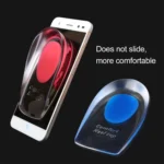 1 Pair Women Silicone Gel Comfort Heel Cups Pads Half Pads, Size: L - Image 4
