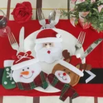 3 in 1 Christmas Decoration Round Face Style Cutlery Holders - Image 5