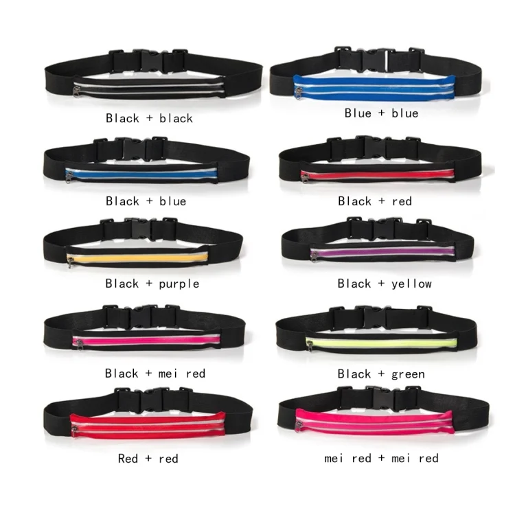 HC8887_1.webp Multifunctional Outdoor Sports Waterproof High Stretch Faux Leather Fabric Single Waist Bag with Night Reflective Strip, Random Color Delivery - Image 2