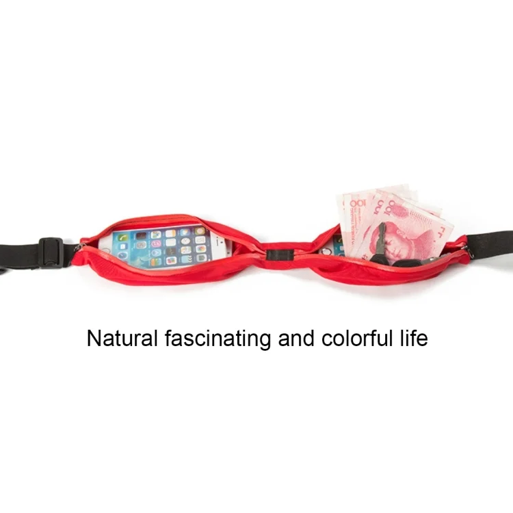 HC8888_3.webp Multifunctional Outdoor Sports Waterproof High Stretch Faux Leather Fabric Double Waist Bag with Night Reflective Strip, Random Color Delivery - Image 4