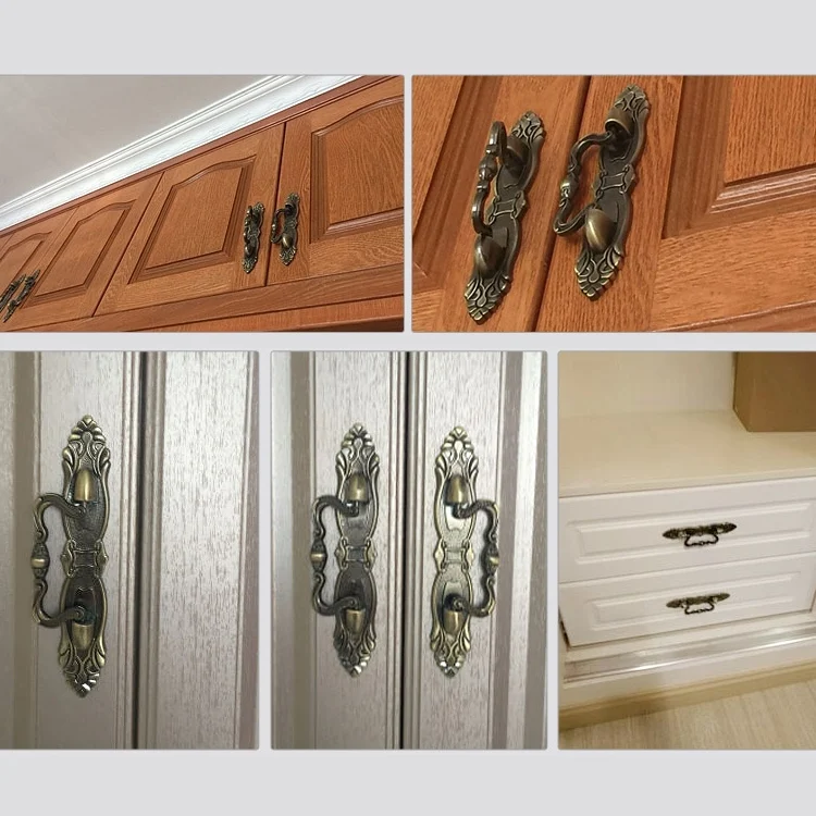 HC8898_5.webp 5 PCS 6057-64 Red Ancient Drawer Cabinet Door Bronze European Style Handle - Image 6