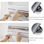 Kitchen Wall Mounted Cling Film Holder Wrap Storage Rack Hanger Rack Cutting Device, Size: 39 x 10 x 24cm - Image 5