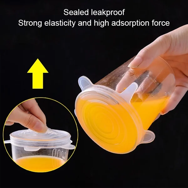 HC8955_2.webp 6 PCS / Set Food Grade Silicone Sealing Lids Fresh Keeping Covers - Image 3