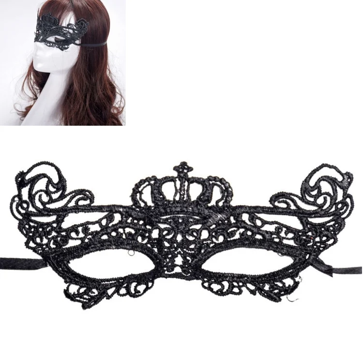 HC8974B.webp Halloween Masquerade Party Dance Sexy Lady Lace Crown Mask - Image 1