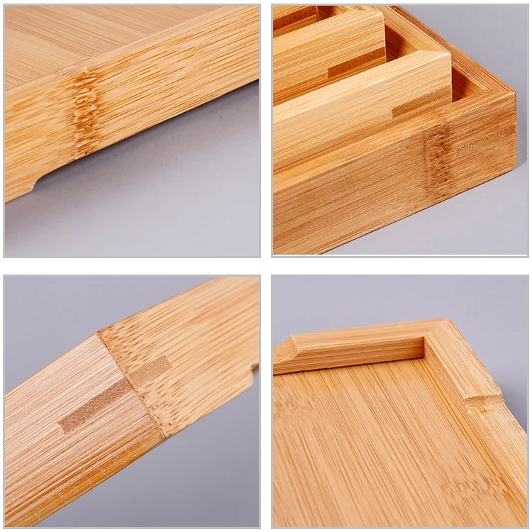 HC8978_2.webp Bamboo Right Angle Tea Tray Tea Table, Size:  37x26cm - Image 3
