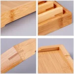 Bamboo Right Angle Tea Tray Tea Table, Size:  44x32cm - Image 3