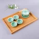 Bamboo Right Angle Tea Tray Tea Table, Size:  44x32cm - Image 4