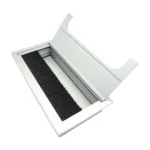 8x16cm Desk Dustproof Aluminum Wire Box Threading Box with Brush - Image 2