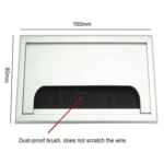 8x16cm Desk Dustproof Aluminum Wire Box Threading Box with Brush - Image 4