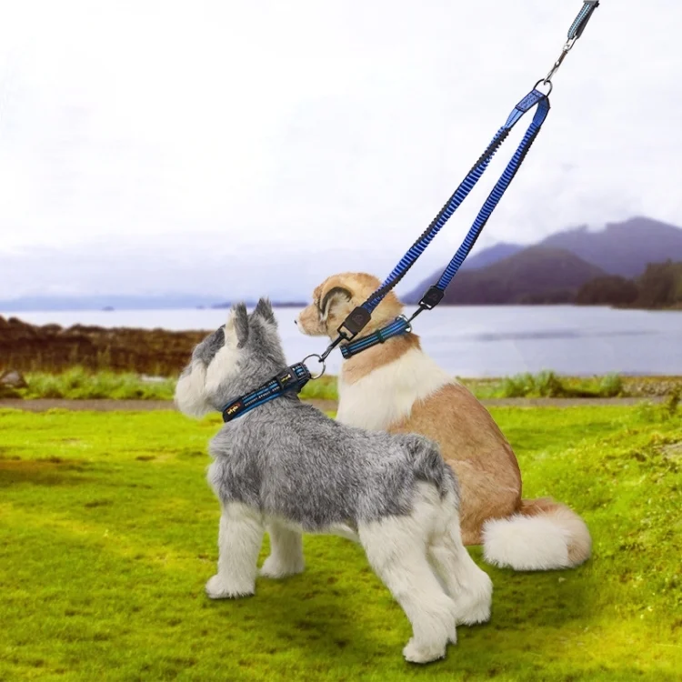 HC9086.webp Pet Telescopic Buffer Double Traction Rope Nylon Reflective Braided Rope, Small, Length: 70cm, Random Color Delivery - Image 1