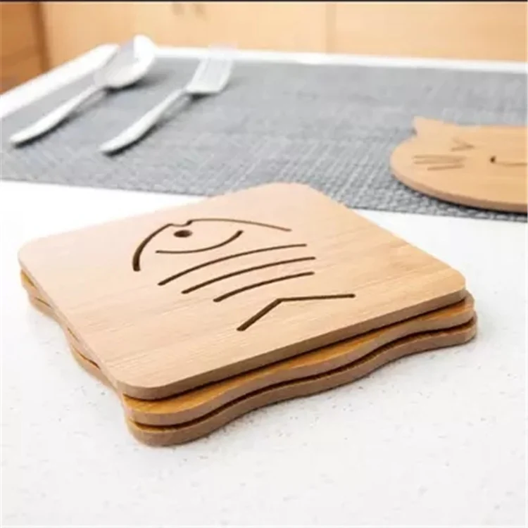 HC9096_6.webp 5pcs Cute Cartoon Kitchen Table Protect Wood Cup Pad Heat Insulation Coaster Mat, Random Style Delivery - Image 7