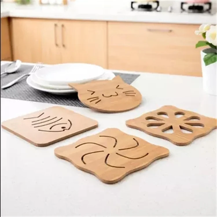 HC9096_7.webp 5pcs Cute Cartoon Kitchen Table Protect Wood Cup Pad Heat Insulation Coaster Mat, Random Style Delivery - Image 8