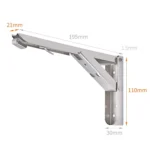 8 inch Wall-mounted Foldable Stainless Steel Spring Storage Shelf for Dining Table - Image 2