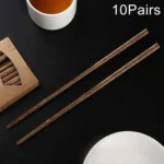 10 Pairs Natural Wenge Non-slip Chopsticks