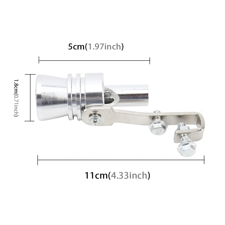HC9213_3.webp Universal Aluminum Turbo Sound Exhaust Muffler Pipe Whistle Car Simulator Whistler, Size: S - Image 4
