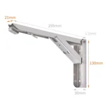 12 inch Wall-mounted Foldable Stainless Steel Spring Storage Shelf for Dining Table - Image 2