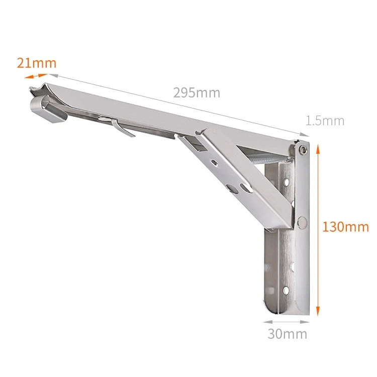 HC9281_1.webp 12 inch Wall-mounted Foldable Stainless Steel Spring Storage Shelf for Dining Table - Image 2