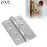 2 PCS Thick Stainless Steel Flat Hinges Home Cabinet Door Hinge, Size: 100x75mm