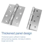 2 PCS Thick Stainless Steel Flat Hinges Home Cabinet Door Hinge, Size: 100x75mm - Image 3