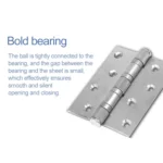 2 PCS Thick Stainless Steel Flat Hinges Home Cabinet Door Hinge, Size: 100x75mm - Image 4