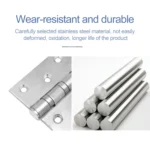 2 PCS Thick Stainless Steel Flat Hinges Home Cabinet Door Hinge, Size: 100x75mm - Image 5