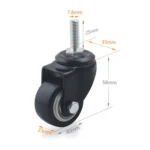 2 PCS 1.5 inch Furniture Cabinet Coffee Table Silent Screw Universal Wheel - Image 2