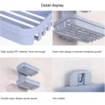 Wall Hanging Traceless Double-deck PP Soap Holder Bathroom Storage Shelf - Image 6