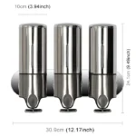 Triple Hotel Shower Manual Dispenser Wall Mounted Washing Liquid Shampoo Soap Bottle, Capacity: 1200ml - Image 2